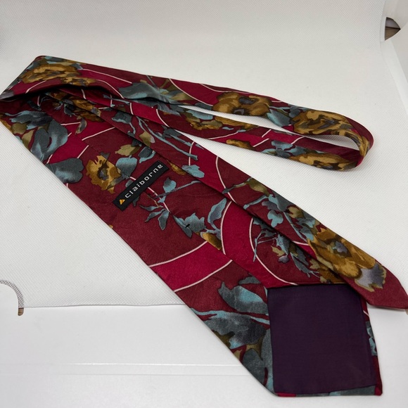 EUC Vintage Claiborne Floral Pattern Tie - Picture 6 of 8